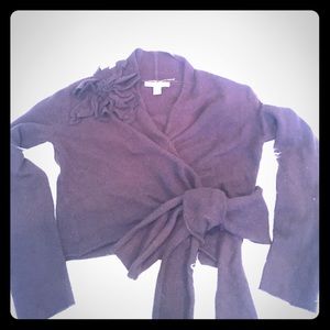 CAbi chocolate brown wrap sweater, XL